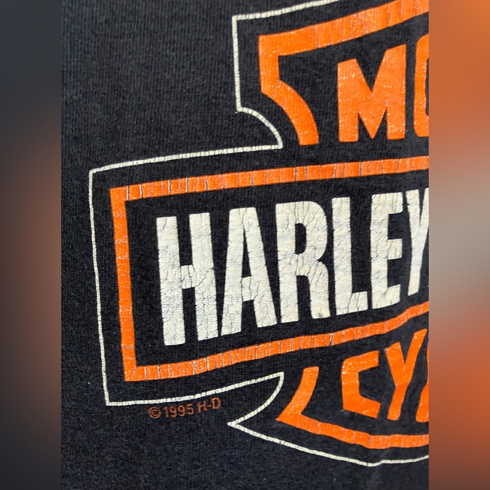 Vintage 1995 Harley Davidson Tshirt Warr’s H-D View 3